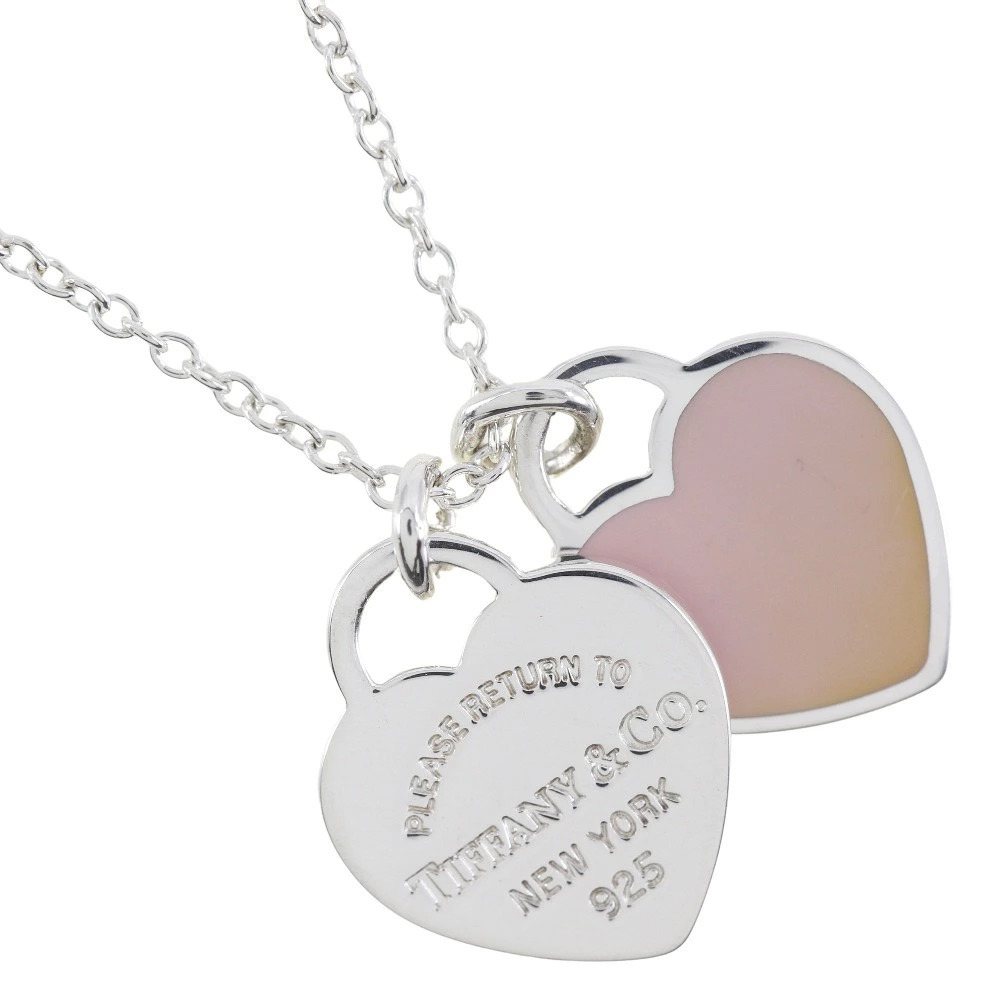 Tiffany Co to Necklace Heart Double Sterling Silver